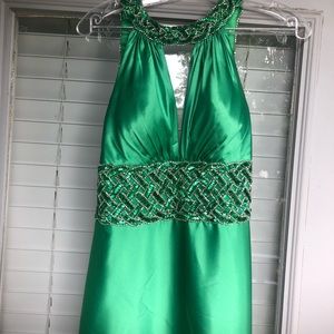Beautiful Beaded Green Prom Dress
